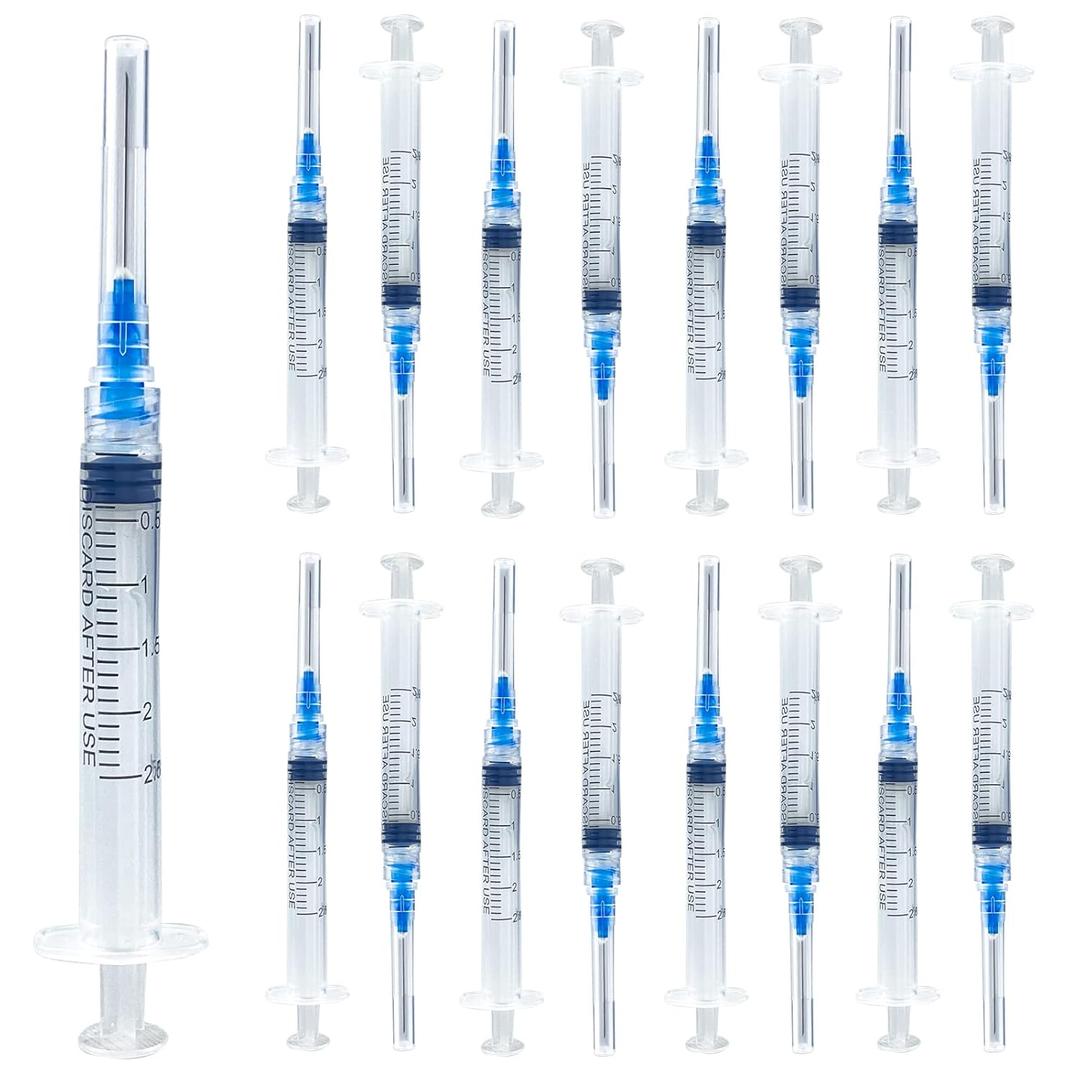 100 Pcs -2.5ml Luer lock Syringe with 23ga (25mm) Needle, Individually Packaging Disposable Plastic Syringes and Needles for Scientific Labs, Industrial, Animal and Pet Supplies 100 Pcs -2.5ml Luer lock Syringe with 23ga (25mm) Needle, Individually Packaging Disposable Plastic Syringes and Needles for Scientific Labs, Industrial, Animal and Pet Supplies