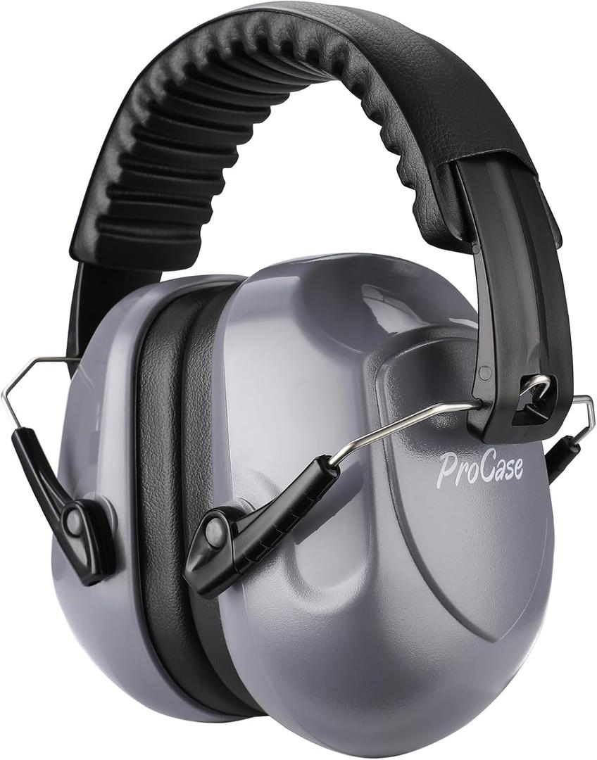 ProCase Noise Reduction Ear Muffs, Sound Proof Ear Protection, NRR 28dB Noise Cancelling Headphones for Adults Kids Autism, Hearing Protection for Shooting Gun Range Mowing -Grey