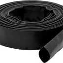 DAVCO 1.5" x 100 ft Pool Backwash Hose, Heavy Duty Reinforced Blue PVC Lay Flat Water Discharge Pump Hoses For Swimming Drain Pools and Clean Filters,with 1 Clamp