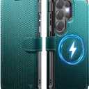 for Samsung Galaxy S26 Ultra Wallet Case Compatible with Magsafe, Magnetic RFID Blocking Card Holder Women Men Shockproof Wallet Phone Cover for Galaxy S26 Ultra 6.9", Bluish Green
