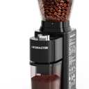 Aromaster Coffee Bean Grinder with 48 Gind Settings, Conical Burr Coffee Grinder for Home Use,Stainless Steel,40 Seconds Adjustable Timer,Antistatic,Easy to Clean with Brush,Black