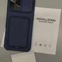 SSLOTSCASE for iPhone 17 Pro Max Case with 2X Screen Protector, Kickstand & Credit Card Holder & Sliding Lens Cover & Camera Stand & Wallet, Silicone Edge Protective Cover for iPhone 17 Pro Max, Blue