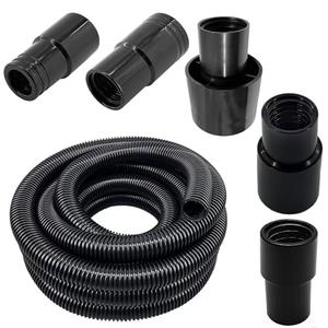 Shop Vacuum Dust Collection Hose Kit,12 Ft Dust Power Tools Hose Kit with 5 Fittings/Attachments for Shop Vacuums,Workshop, Wet/Dry, Fits Multiple Types/Brands of Woodworking Power Tools