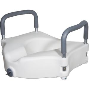 Drive Medical 2-in-1 Raised Toilet Seat with Removable Padded Arms
Raised Toilet Seat Offers Removable Padded Arms and Secure Locking Attachment for Standard Toilets and Safety