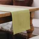 Soft Caddice Faux Linen 2 Side Table Runner, eco-Friendly Fabric Handcrafted Runner, Green 12 x 120 Inch