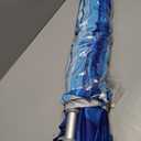 Blissun 7.2' Beach Umbrella with Sand Anchor, Outdoor Portable Beach Umbrella for Sand with Tilt Pole, Carry Bag, Air Vent, Blue & White