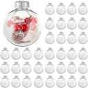 80 Pcs Clear Christmas Ball Ornaments Bulk Plastic Fillable Clear Ornaments for Crafts DIY Transparent Hanging with Removable Top for Holiday Party Christmas Tree Home Decor(60 mm) (2.36 inch)
