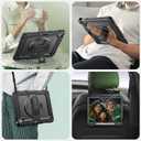 SEYMAC for iPad Air 13 Inch Case M4 / M3 / M2 (2026/2025 / 2024), Heavy Duty Shockproof Protective Case with Screen Protector, 360 Rotating Stand, Hand/Shoulder Strap and Pen Holder, Black