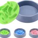 Slow Feeder Dog Bowls Insert, Anti-Choking Puzzle Dog Food Bowls,2-in-1 Puppy Slow Feeder Bowl for Fast Eater, Dog Dishes to Slow Down Eating(Green)