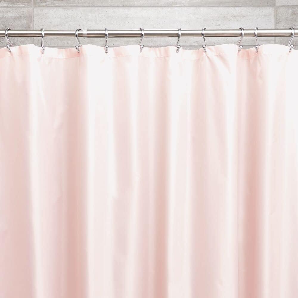 iDesign Anzu Fabric Shower Curtain Water-Repellent and Mold- and Mildew-Resistant for Master, Guest, Kids', College Dorm Bathroom, 72" x 72", Pink