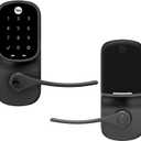Yale Assure Lever, Black Suede Wi-Fi Connected Touchscreen Smart Keypad Door Lock with Handle for Front Entry Door, YRL226-WF1-BSP