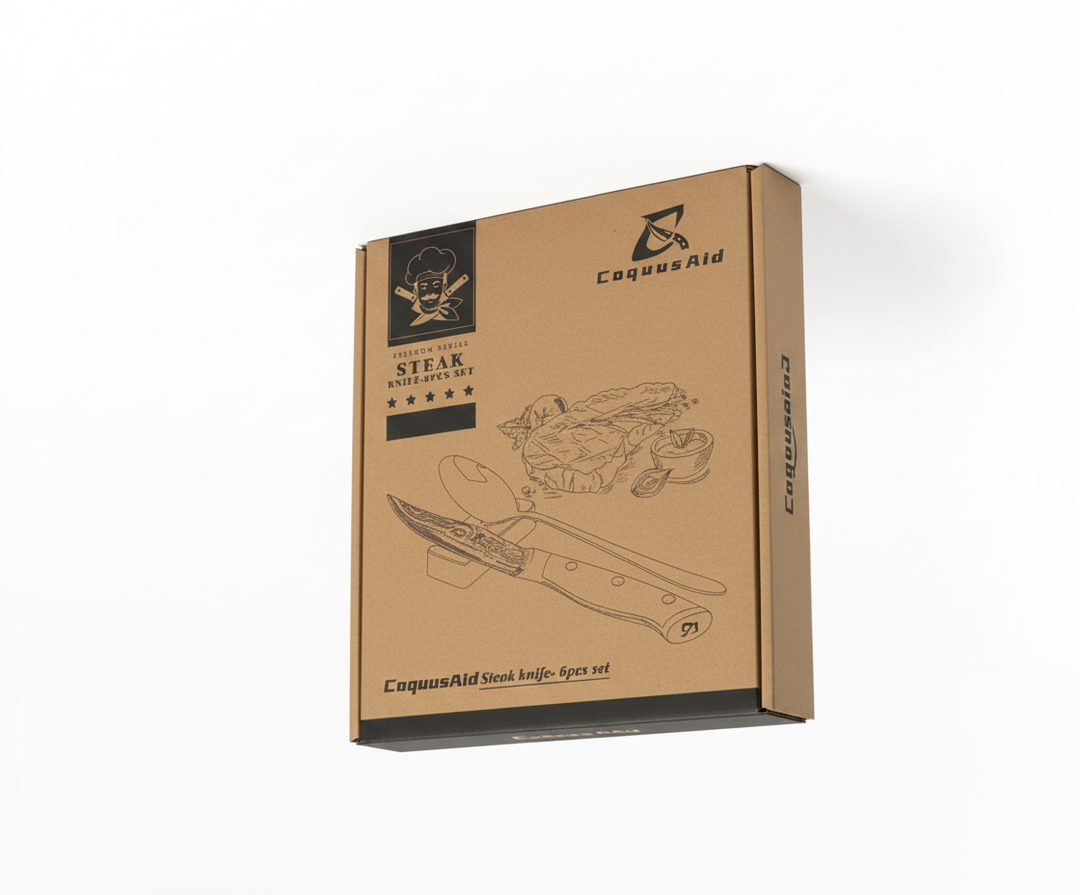 CoquusAid Steak Knives, Set of 6, Stainless Steel