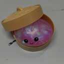 Glitter Dumpling Squishy Toy Dumpling Stress Ball with Steamer Case, Stress Relief Fidget Toy for Adults, Cute Squeeze Desk Toy Portable Toy Gift Idea (Pink)
