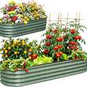 NestNature 17" Tall Galvanized Garden Bed,10-in-2 Modular Raised Garden Bed
2Pack Metal Planter Box for Vegetables Fruits Flowers Herbs, 8x2|2X2FT Rust Resistant Outdoor Garden Bed for Patio Backyard