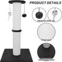 Cat Scratching Post 34 Inches Heavy Duty and Thicker Cat Scratching Post Sisal Rope with Hanging Ball and Mice Scratching Post for Indoor Cats and Adult(Black)