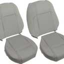 Priprilod Front Driver & Passenger Bottom & Top Lean Back Replacement Seat Covers Light Gray Microfiber Leather Compatible with Ford Mustang 2010 2011 2012 2013 2014