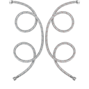 sumerain 48 Inch Length Faucet Flexible Hose 1/2-inch FIP x 3/8-inch Compression Braided Stainless Steel Supply Lines for Bathroom Faucet, Pack of 2