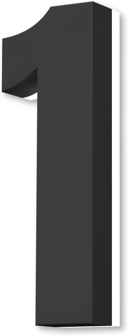 Backlit LED House Numbers 5", Stainless Steel Hand-Polished for House Address Signs, Modern House Numbers 5 Inch,Low-Voltage, Waterproof Corrosion Resistant (5 Inch Black 1)