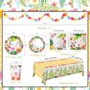 2 x Tropical Luau Party Supplies Kit for 25 - Aloha Hawaiian Party Decorations with Disposable Paper Plates, Napkins, Cups, Tablecloth, and Banner | BBQs & Summer party