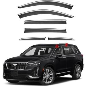 Window Visors Rain Guards for Cadillac XT6 MK1 2019+ Accessories,Side Window Wind Deflectors for Cadillac XT6 MK1 2019 2020 2021 2022 2023 2024 2025, 6 PCS