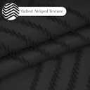 WONICY No Hook Shower Curtain with Snap in Liner, Tufted Chevron Striped Shower Curtain Set for Bathroom, Boho Waterproof and Washable Shower Curtains,71Wx77H, Black