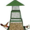 Bird Feeder for Outside, Squirrel Proof Wild Bird Feeder for Outdoors Hanging,Metal Outside Bird Feeders with 4 Perches for Hummingbird,Sparrow,Finch,Chickadee