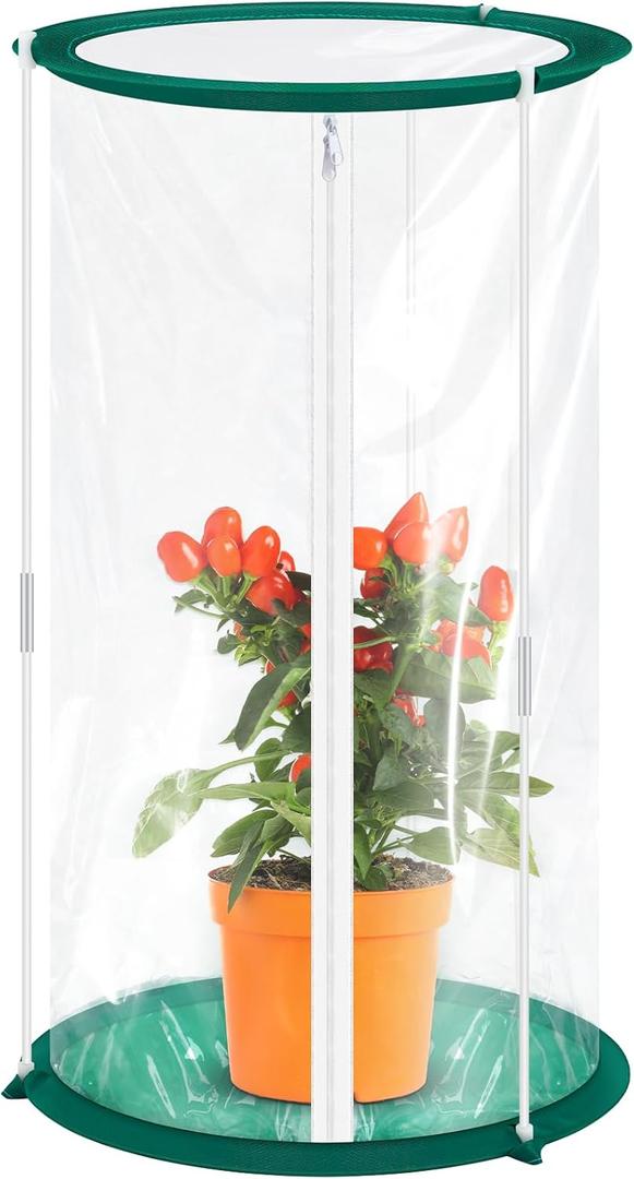 Nuanchu 1 Piece Mini Greenhouse 19.7 x 10.2 Inch Portable Plant Flowers Mini Cover PVC Clear Greenhouse for Indoor Outdoor Gardening
