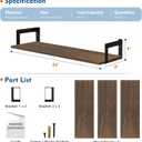 Harwaya Floating Book Shelves for Wall 3-Pack, 24 Inch Long Wall Mount Bookshelf for Bedroom, Rustic Farmhouse Wood Hanging Bookshelves for Living Room Office Books Plants (Dark Brown)