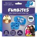 FUNBITES Crustless Sandwich Cutter for Kids Lunch (2-piece set), Uncrustable Sandwich Cutter, Bite-Size Food Cutter for Toddlers, Bento Box Accessories, BPA-FREE Dishwasher Safe, Blue Triangles 1pk