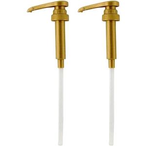 Syrup Pump Compatible with Torani, DaVinci and Skinny (Set of 2) - fits bottles (25.4 oz-750ml) (Gold)