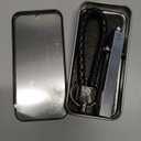 EDC Tweezers Precision Pocket Knife 2 in1 Keychain Multitool Knives Retractable Premium Anti-Static for Splinters, Craft, Jewelry, Soldering, Outdoor, Laboratory Work (Silver)