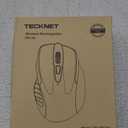 TECKNET Wireless Mouse (BT5.0/3.0 & 2.4G) Rechargeable 4800 DPI Silent USB A & Bluetooth Mouse 6 Buttons, Wide Compatibility - Grey