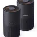 FULMINARE Air Purifiers for Bedroom H13 True HEPA Air Filter Quiet Air Cleaner With Night Light Portable Small Air Purifier for Home, Office, Living Room (Black 2 Pack)