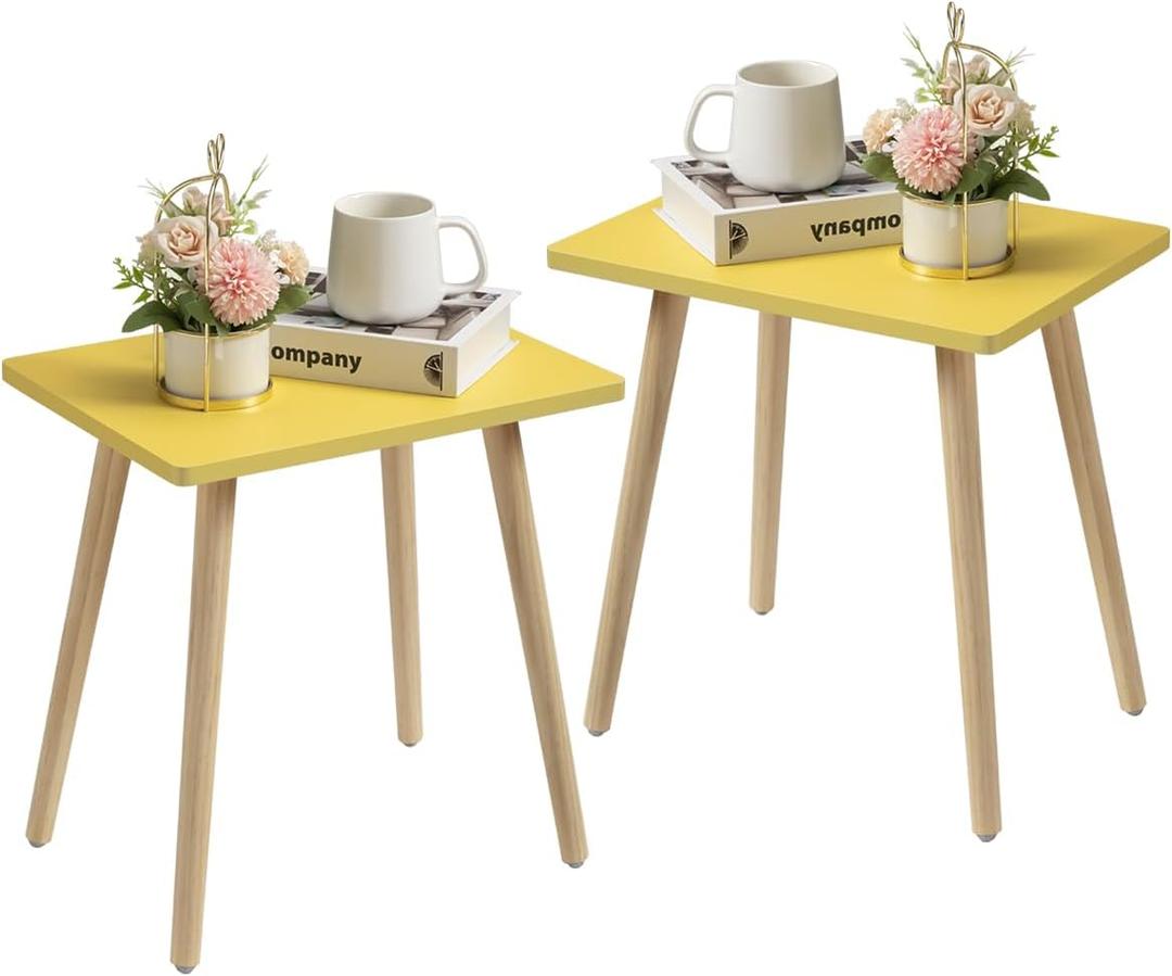 FORAOFUR Side Tables Living Room Set of 2, Small Wooden Table Accent Table Nursery Room, Bedroom, Accent Tables for Small Spaces, Easy Assembly