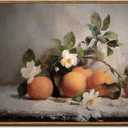VIYYIEA Vintage Farmhouse Framed Wall Art, Oranges Still Life Paintings Kitchen Decor Aesthetic, Canvas Print Artwork, Rustic Home Wall Pictures for Living Room Bathroom Bedroom, 16x24 Inch