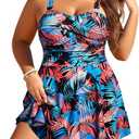 Yonique Plus Size Swim Dresses for Women- One Piece Swimsuit Tummy Control Flowy Bathing Suit Full Coverage Swimwear 2025, Plus Size 18