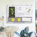 Combo Dry Erase Bulletin Board Wall Mounted Whiteboard and Pin Board Vision Board for Home Kitchen School Office College,Whiteboard & Felt Gray,36x24inches