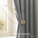 RYB HOME 100% Blackout Linen Textured Curtains 96 inches Long, Thermal Insulating Privacy Energy Saving for Bedroom Living Room Window Office Theater Baby Nursery, W 52 x L 96 in, Grey, 2 Panels