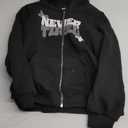 SOLY HUX Boy's Zip Up Hoodies Sweatshirt Y2k Letter Graphic Long Sleeve Streetwear Jacket
 (Medium, Black)