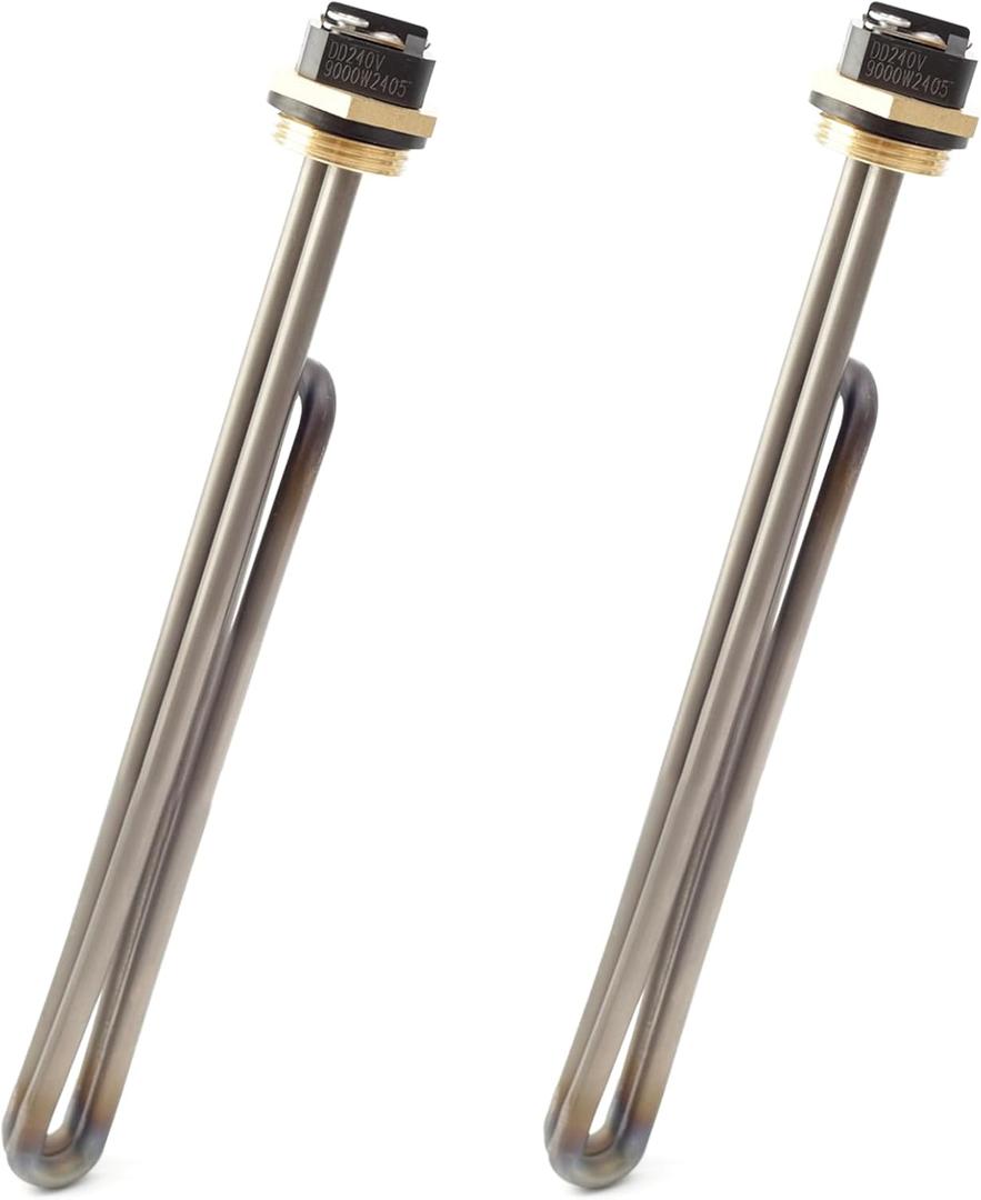 Titanium HE 90240 Heating Element Replacement for EcoSmart ECO 18 27 36 9KW 240V Tankless Water Heater Element Parts Replaces He 80240 RC04709024S SGB-2903 HA-P004 HA-P005, 2PCS Screw-In