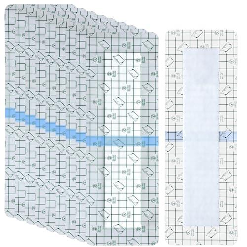 30 Pcs 4 x 12 Inch Waterproof Shower Protector with Non Stick Center Pad Knee Replacement Stretch Transparent Adhesive Bandage Peritoneal Dialysis Accessories Protector Wound Cover Bandage