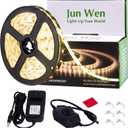 16.4ft Warm Led Strip Lights, 12V Indoor Led Strip Lights Flexible Light Strip Indoor in Cuttable Dimmable for Bedroom, Cabinet Kitchen, TV, Hallway, Bathroom
