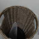 Rattan Umbrella Holder 20.8" H X 10" D,Handmade Wicker Umbrella Stand Indoor with Dip Tray,Sturdy Umbrella Holders for Entryway,Umbrella Bucket Fits Mudroom,Walking Canes,Home,Office (Brown)
