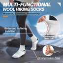 6 Pairs Merino Wool Ankle Running Hiking Socks Compression Support Breathable Thick Cushion No Show Socks for Women Men (M)