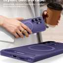 TORRAS Strong Magnetic & Seamless Stand for Samsung Galaxy S26 Ultra Case, Fit for MagSafe, Mil-Grade Drop Protection, Kickstand for Samsung Galaxy S26 Ultra Case, Translucent Back/Purple Edge