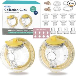 Hands-Free Collection Cups Compatible with Spectra S1 S2 S9, Replace Breast Pump Kits Compatible with Spectra Breast Pumps, 27mm Flange + 17/19/21/24mm Inserts