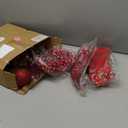 Sratte 94 Pcs Christmas Tree Decorations Set, Christmas Tree Ball Ornaments Glitter Poinsettia Flowers Decorations Glitter Berries Stems for Xmas Holiday Wedding(Blue)