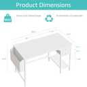 Lufeiya White Small Desk with Drawers - 40 Inch Computer Desk for Small Space Home Office, Modern Simple Study Writing Table PC Desks