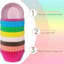 Rainbow Standard Cupcake Liners 400 Count Colorful Paper Baking Cups Disposable Cupcake Wrappers for Holiday and Party Baking Supplies