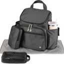 Skip Hop Diaper Bag Backpack with Portable Changing Pad Adjustable Pocket for 30 oz Tumblers 9 Total Pockets Insulated Packing Cubes Luggage Sleeve & Stroller Straps Fits a 14” Laptop Forma Next Black, One Size